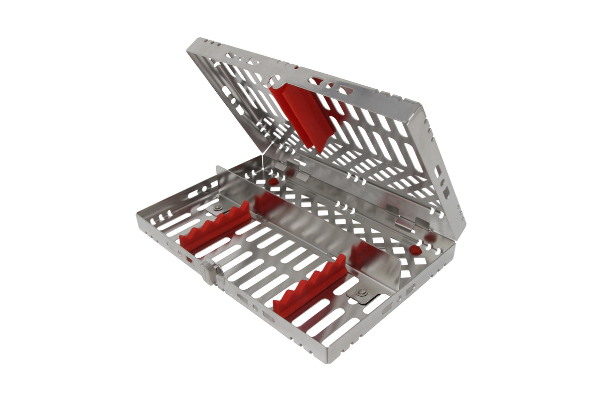 Sterilization Cassette for 5 Instruments, With Adjustable Accessory Area - 202x130x30, Detachable - HiTeck Medical Instruments
