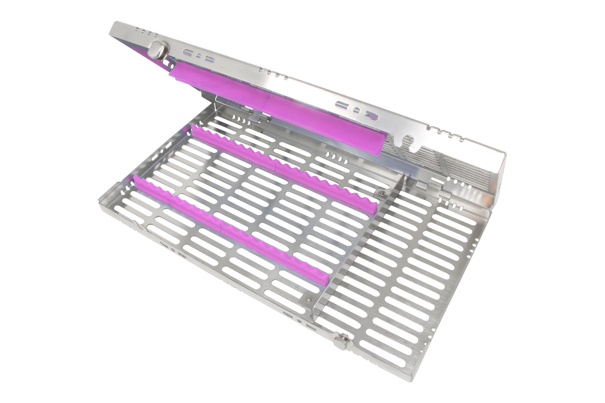 Sterilization Cassette for 20 Instruments, With Adjustable Accessory Area - 370x202x30, Detachable - HiTeck Medical Instruments