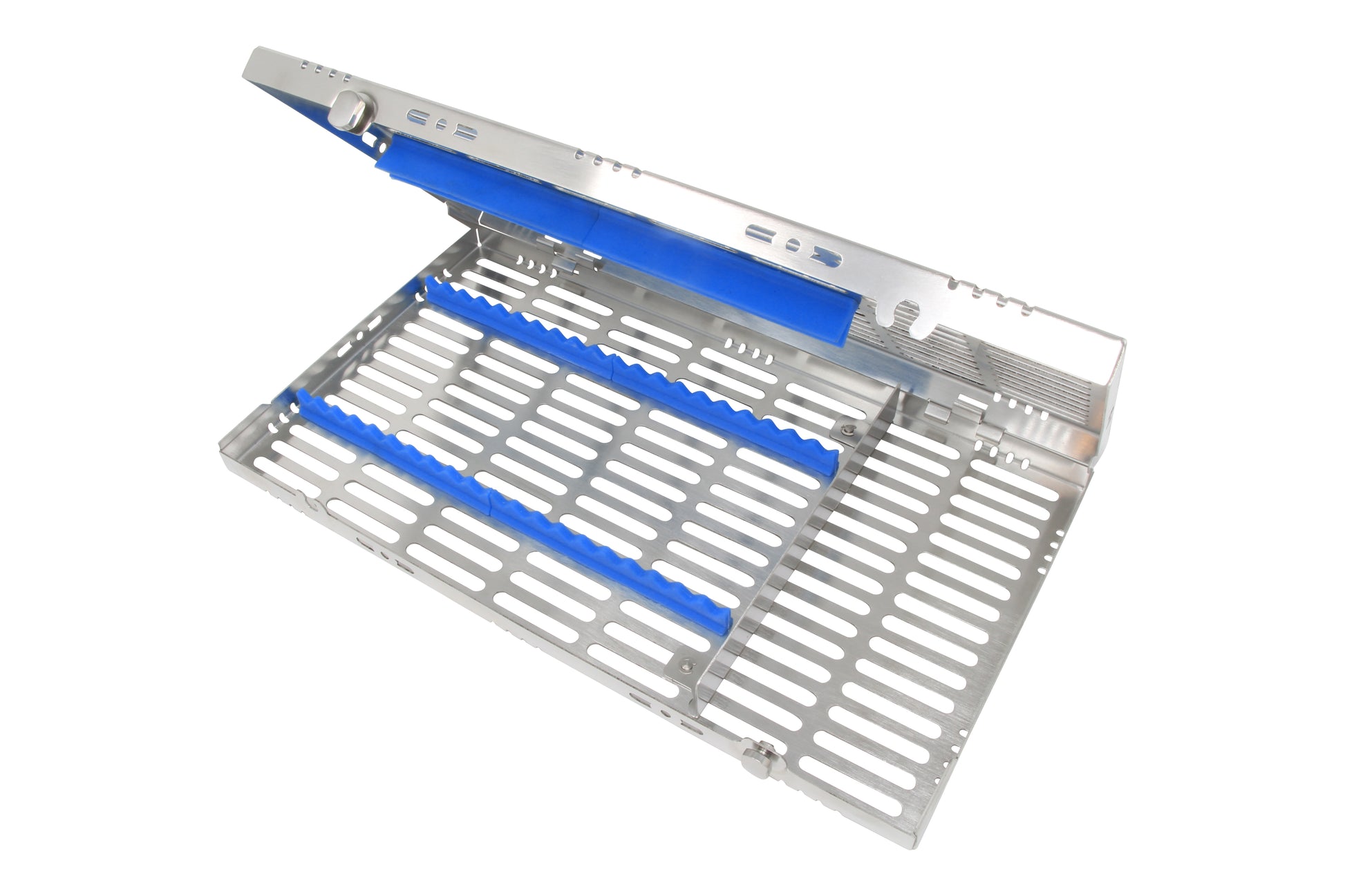 Sterilization Cassette for 20 Instruments, With Adjustable Accessory Area - 370x202x30, Detachable - HiTeck Medical Instruments