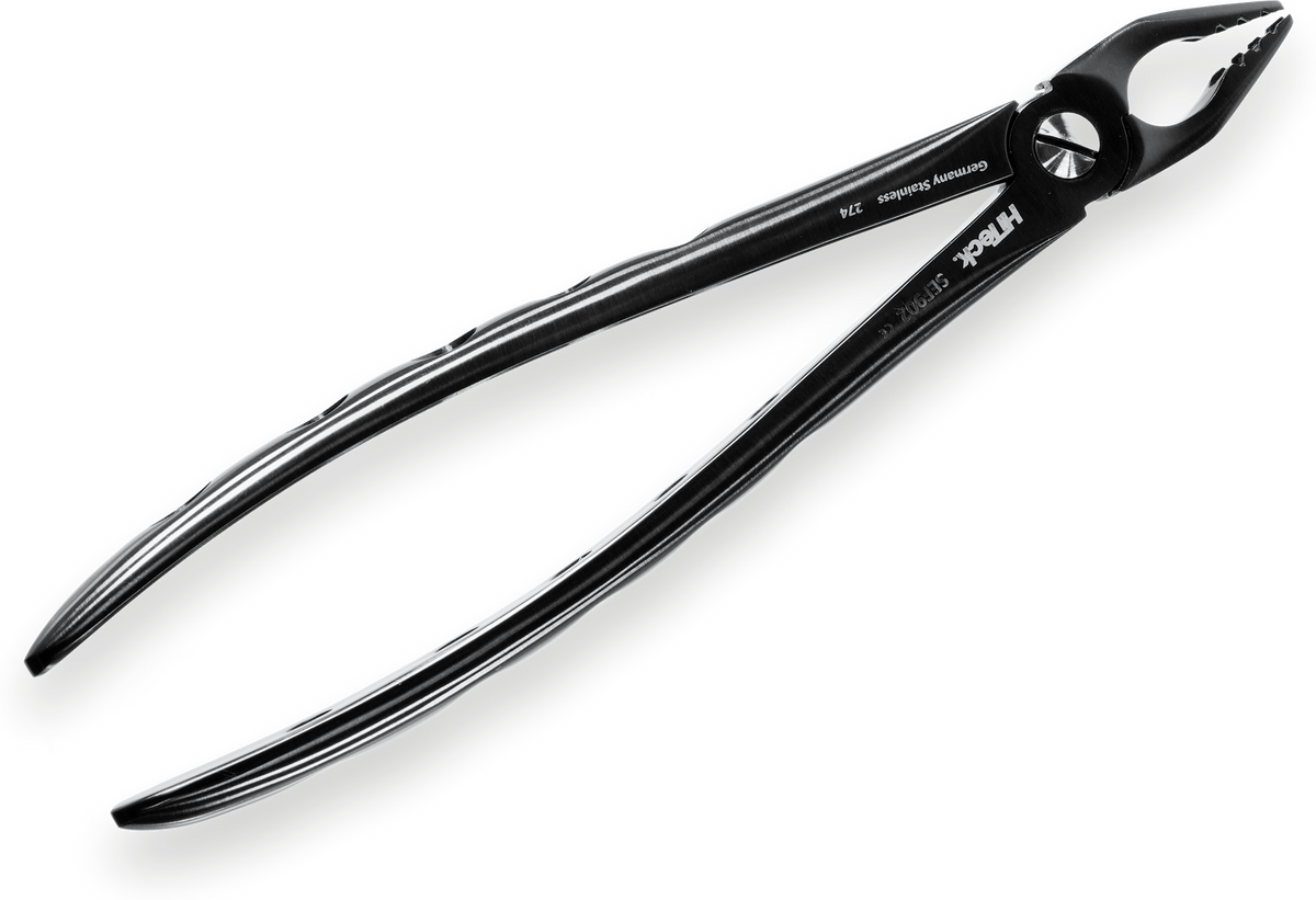 HiTeck Siyah Deep Grip extraction forceps, black finish