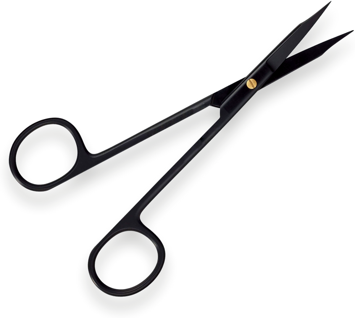 Goldman Fox Siyah scissors, curved, black coating with gold screw