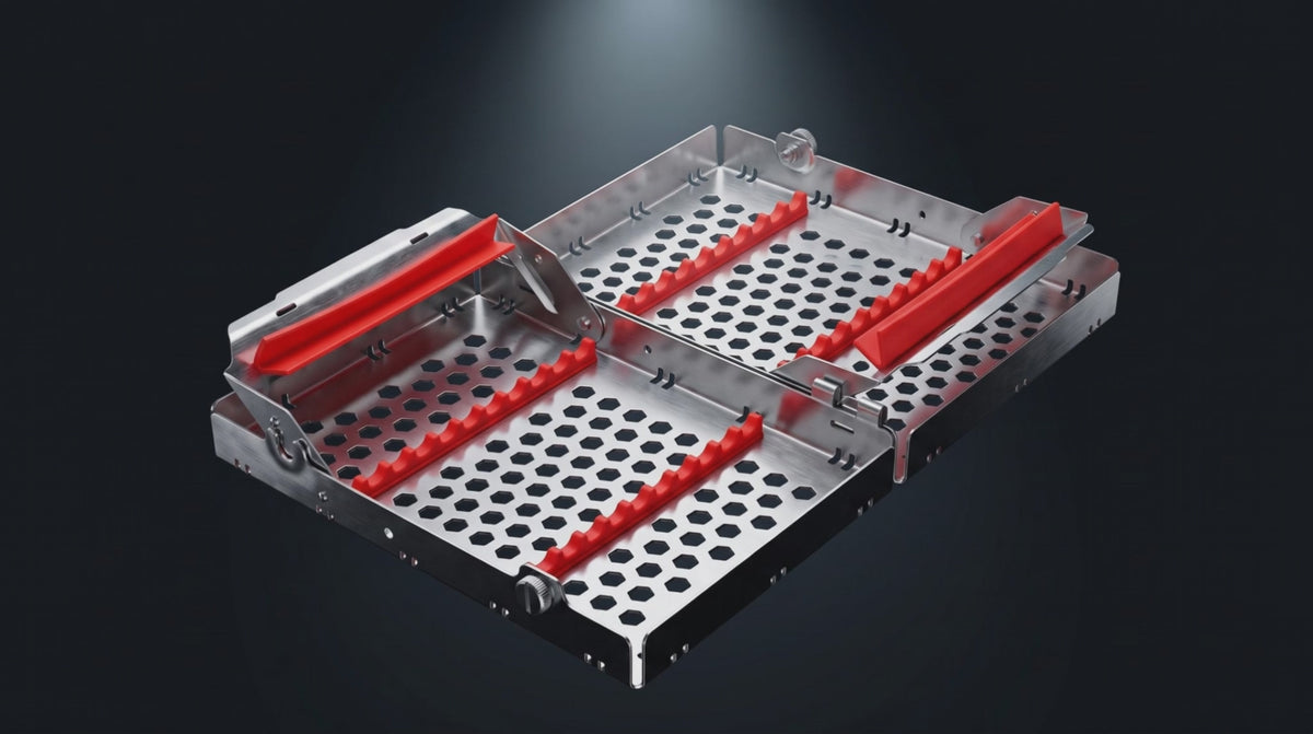 Load video: Sterilization Cassette for 20 Instruments, Double Decker - 200x132x40, Detachable