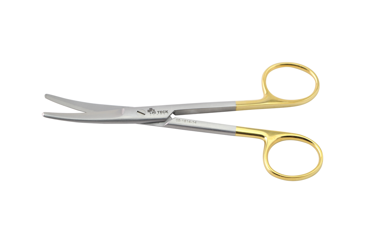 HiTeck Mayo Scissor, Curved, Beveled Blades, Tungsten Carbide, 14.5CM - HiTeck Medical Instruments