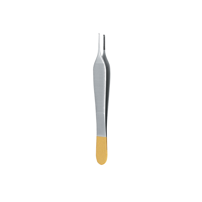 Standard Adson Forcep, Serrated, 1x2 Teeth, Tungsten Carbide, With tying platform, 12CM - HiTeck Medical Instruments