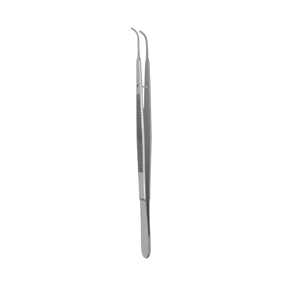 Gerald Tissue Forcep, 1x2 Teeth, Curved, 18CM - HiTeck Medical Instruments