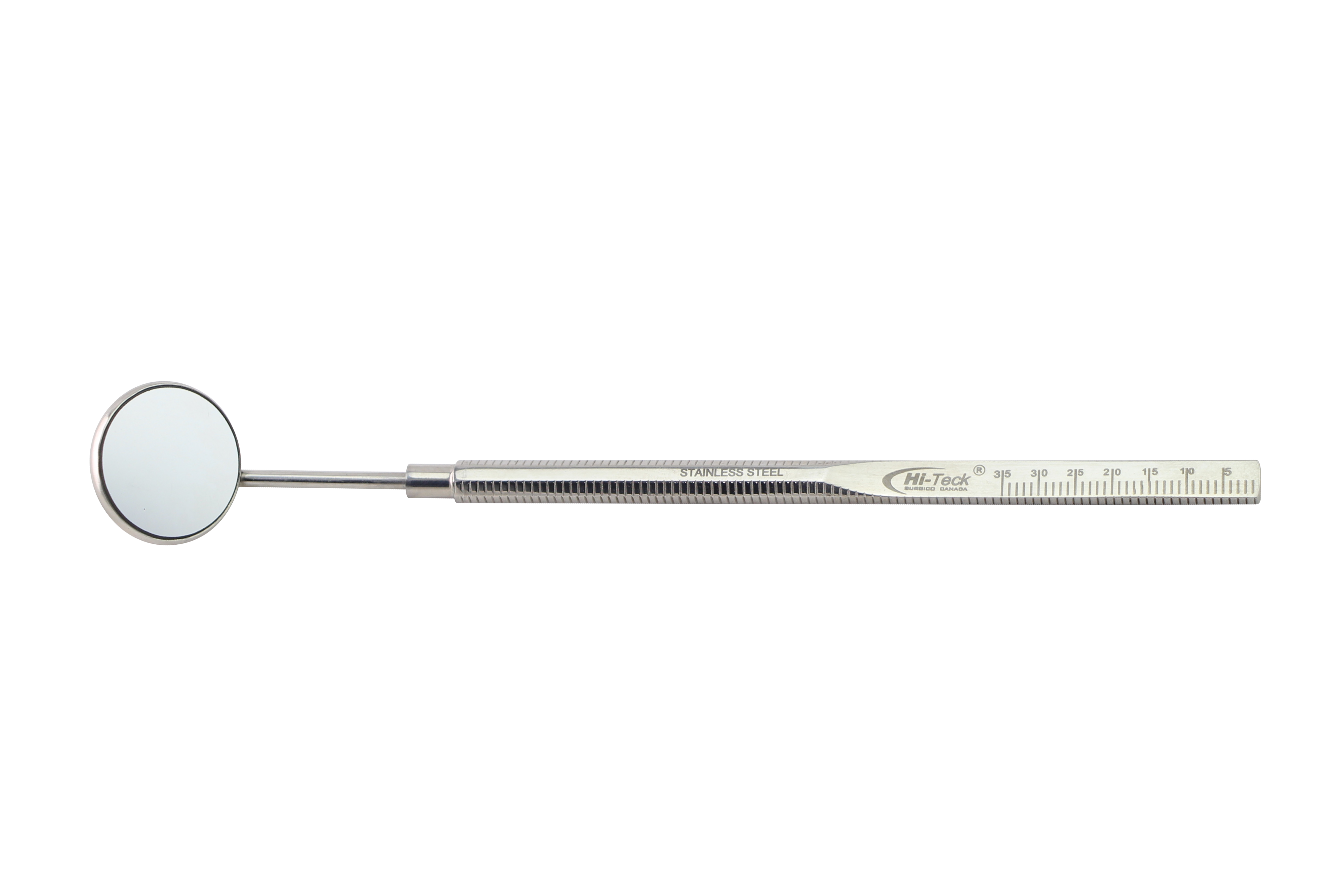 Solid Hexagon Mirror Handle, Simple Stem, With Measuring Scale - HiTeck Medical Instruments