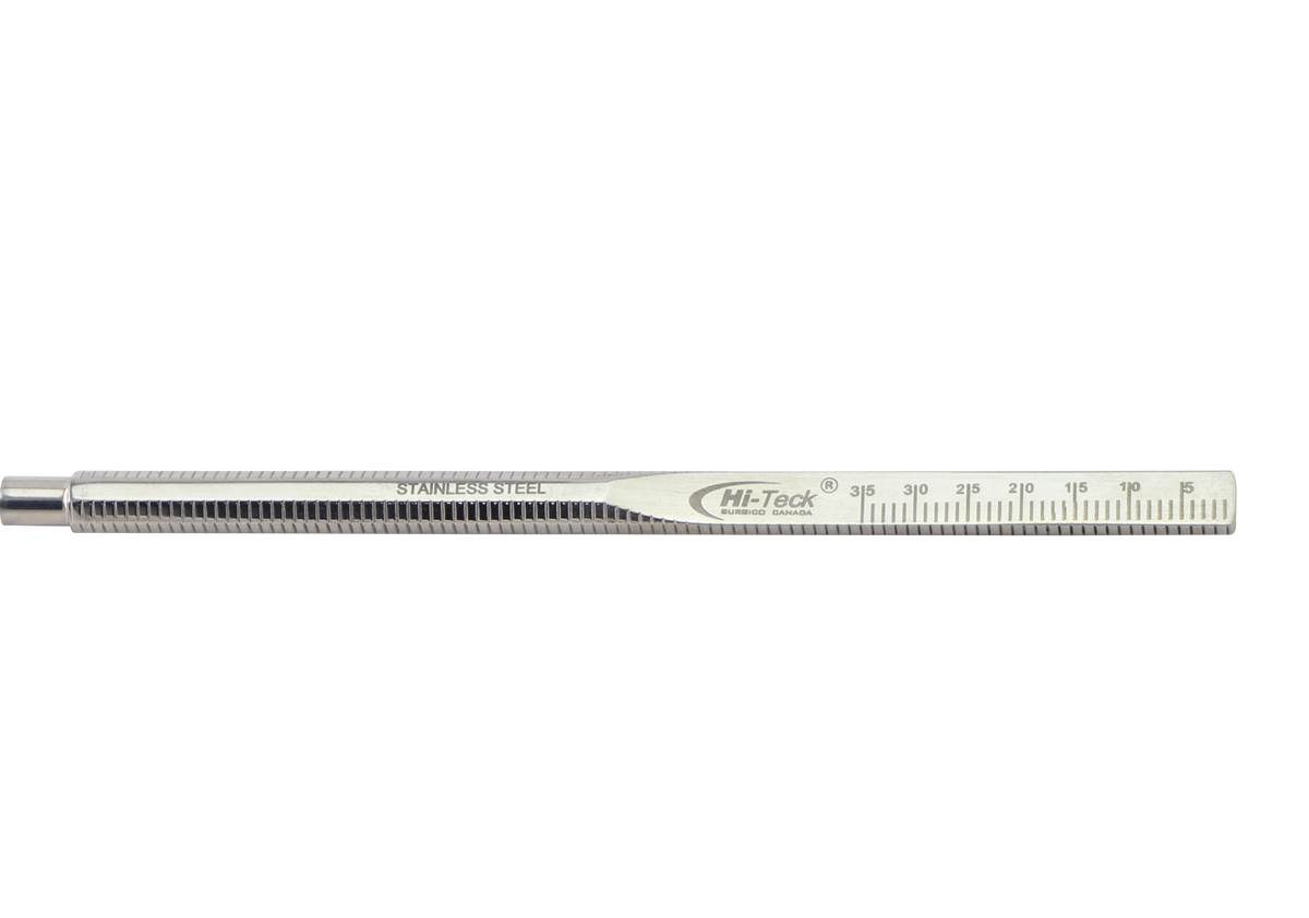 Solid Hexagon Mirror Handle, Cone Socket, With Measuring Scale - HiTeck Medical Instruments