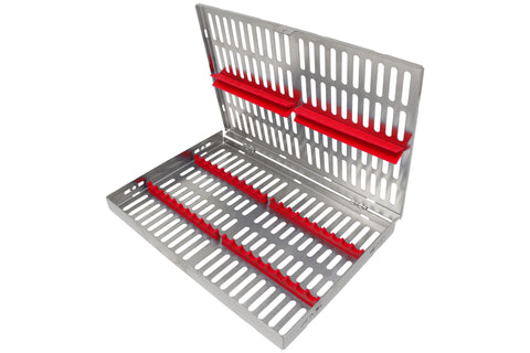 Sterilization Cassette for 20 Instruments - 260x180x22, W/O Lock, Non Detatchable - HiTeck Medical Instruments