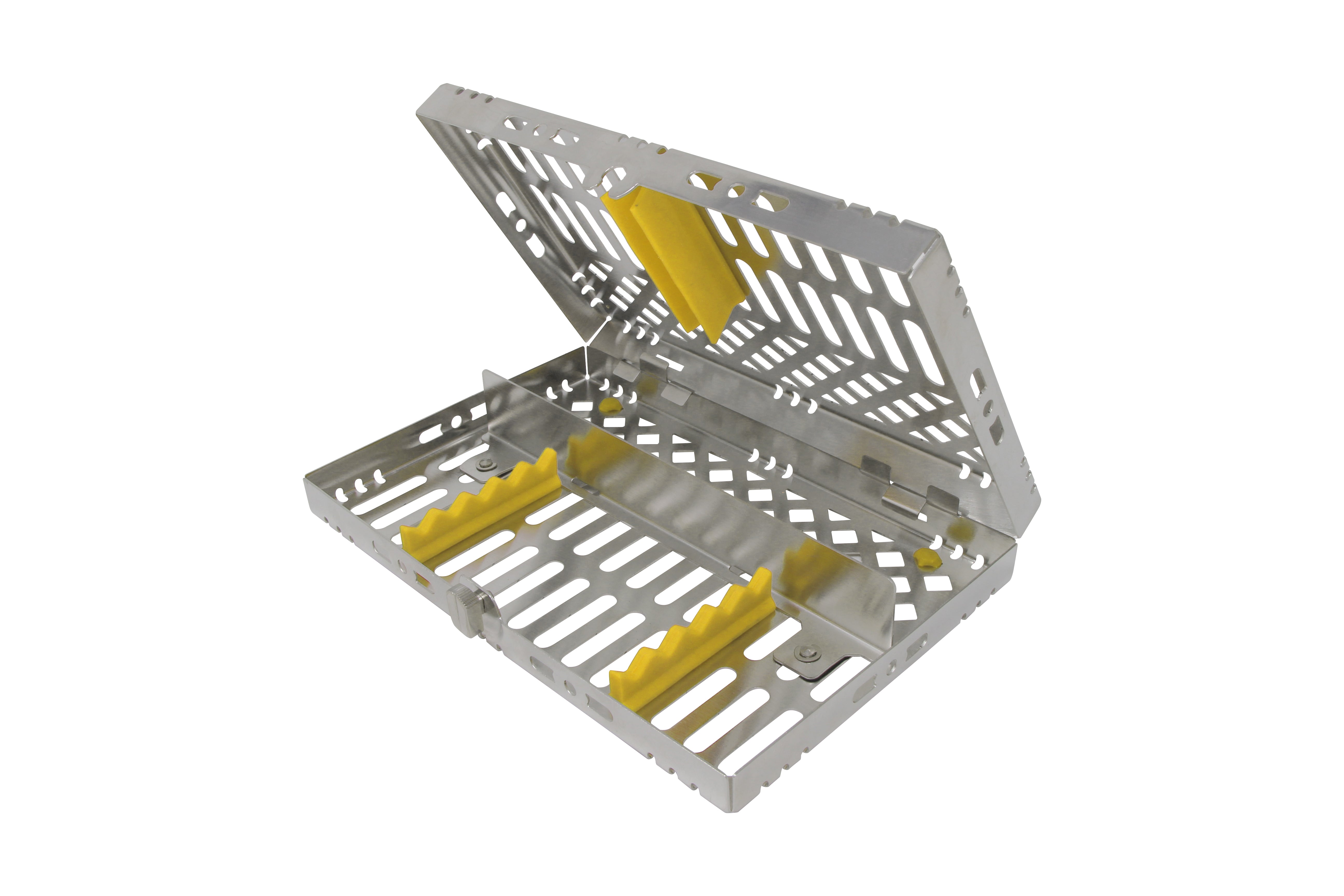Sterilization Cassette for 5 Instruments, With Adjustable Accessory Area - 202x130x30, Detachable - HiTeck Medical Instruments