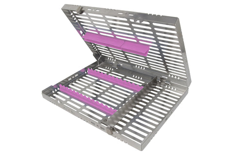 Sterilization Cassette for 16 Instruments, With Adjustable Accessory Area -  280x202x30, Detachable - HiTeck Medical Instruments