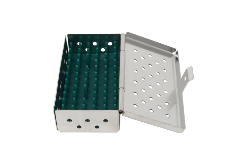 Sterilization Cassette for Clamps, Small Parts & Handpieces, With Silicone Mat - 80x40x20, Non Detachable - HiTeck Medical Instruments