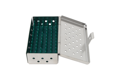 Sterilization Cassette for Clamps, Small Parts & Handpieces, With Silicone Mat - 80x40x20, Non Detachable - HiTeck Medical Instruments