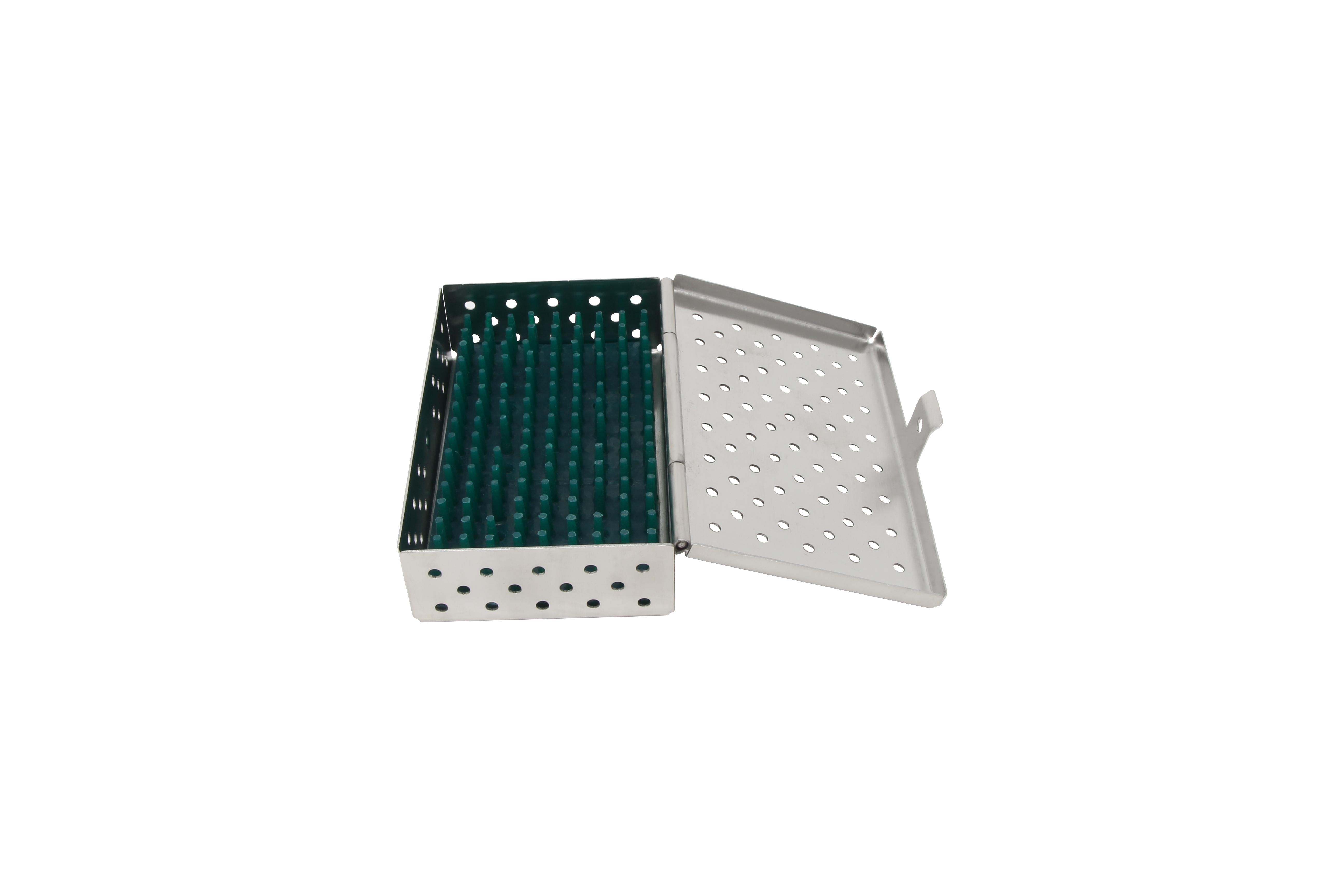 Sterilization Cassette for Clamps & Small Parts, With Silicone Mat - 100x60x25, Non Detachable - HiTeck Medical Instruments